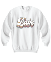 Bride Sweatshirt Babe, Bachelorette, Retro White-SS  - £21.67 GBP