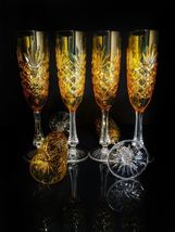 Faberge  Odessa Yellow Gold  Colored Crystal Champagne Flutes  NIB image 10