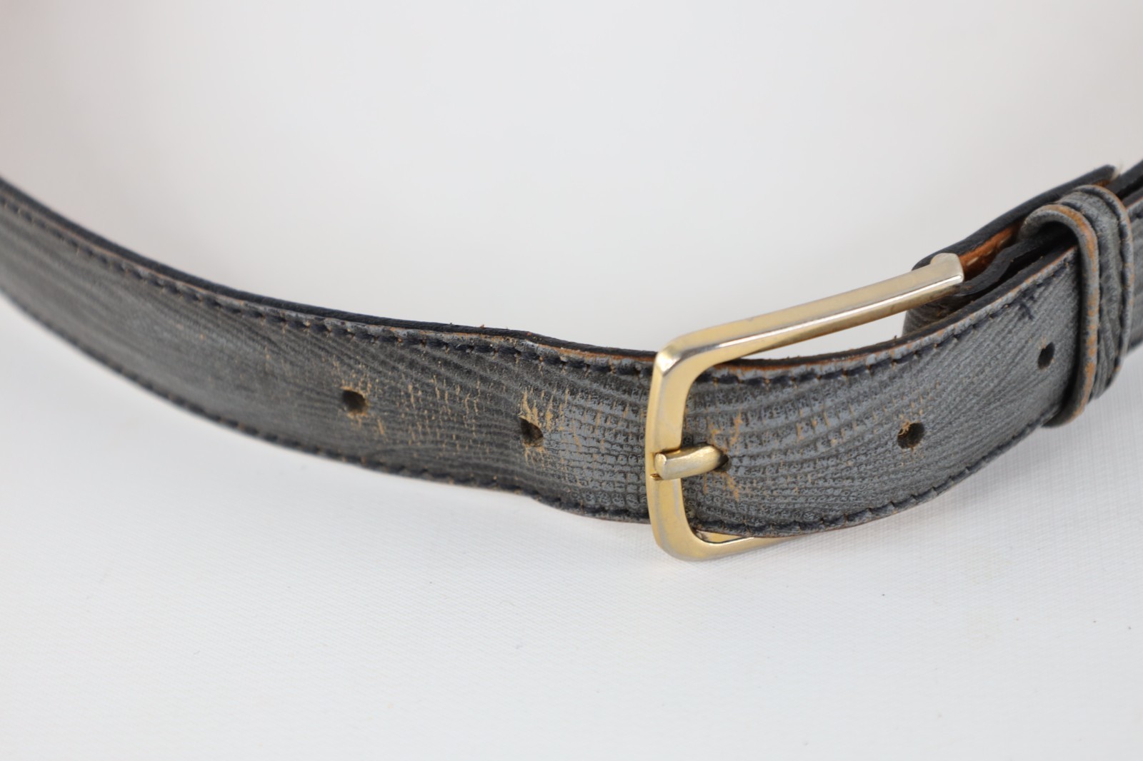 Vintage 70s 80s Streetwear Mens 34 Craftsmen Leather Waist Belt Pants Gray USA Item image 2
