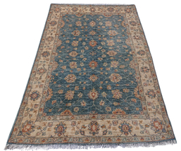 Indian Agra Hand Knotted Wool Rug, 4x6 Handmade Oriental Area Rug - $626.00