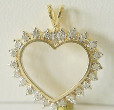 0.25Ct Moissanite HEART SHAPED Pendant 18&quot; Chain Necklace 14K Yellow Gold Plated - £60.91 GBP