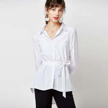 Solid Color Blouses Women Elegant Long Sleeve - £5.88 GBP+