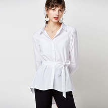 Solid Color Blouses Women Elegant Long Sleeve - £5.92 GBP+