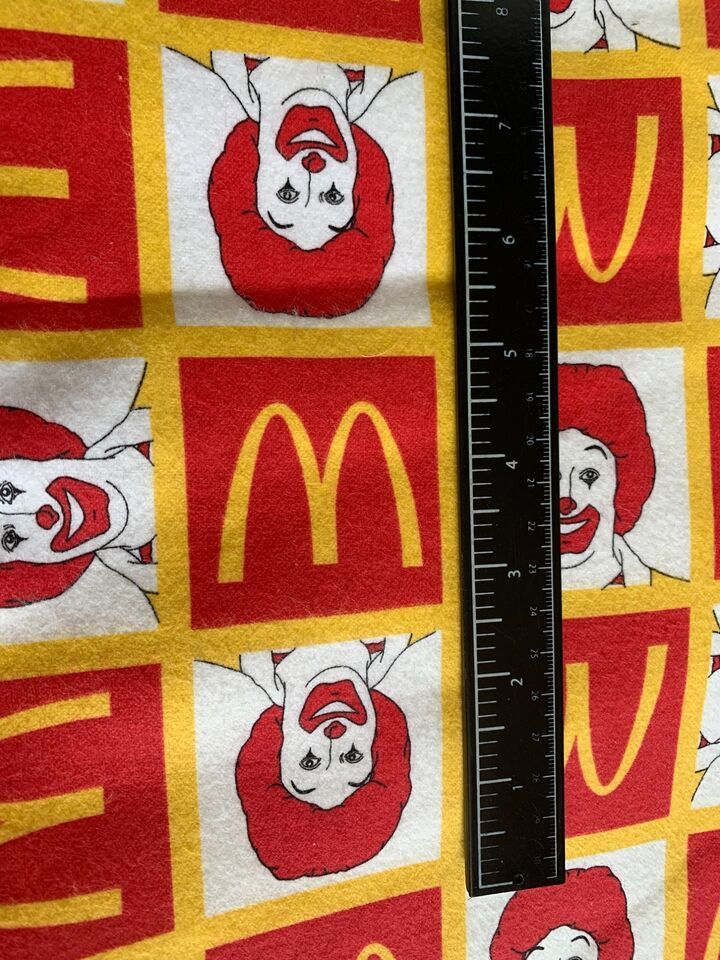 Vintage Ronald McDonalds with golden arches Spectrix flannel fabric 1 yard Item image 3