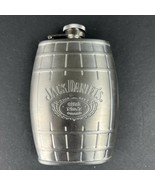 Jack Daniel&#39;s Old No 7 Brand Barware Barrel Flask Embossed 4-Ounce - £9.34 GBP