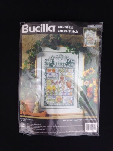 Garden Sampler 41037 Nancy Rossi 1995 Bucilla Counted Cross Stitch Pattern Kit  - $37.10