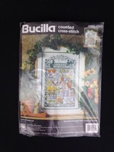 Garden Sampler 41037 Nancy Rossi 1995 Bucilla Counted Cross Stitch Pattern Kit  - £29.05 GBP