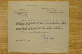 Vintage Autograph &amp; Letter CN Armstrong MD Dean Kings College University Durham - £27.68 GBP