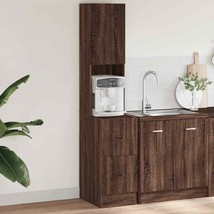 Modern Wooden Tall Kitchen Storage Cabinet Unit With 2 Drawers &amp; 1 Door Wood - £94.67 GBP+