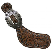 Western Saddle Horse Ladies Fancy Tooled Leather Spur Straps for your Boots - £15.07 GBP