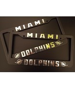 2 UNITS Miami Dolphins Black Plastic License Plate Frame Truck Car Van - $21.59