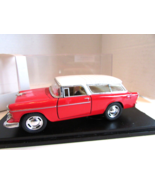 Kinsmart Diecast 1955 Chevy Nomad Red White 1/40 Pull Back  Lot-E - $24.68 CAD