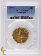 1986 Oro 1/2 Oz. American Eagle Selezionato Da PCGS Come MS-69! Ottimo L... - $1,898.10