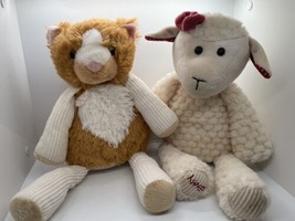 Two Plush Stuffed Animal Scentsy Buddy lot Cat &amp; Lamb Sheep - $18.23