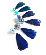 Dangle Blue Earrings, Post Dangle Earrings, Royal Blue Earrings, Blue Drop  - £17.56 GBP