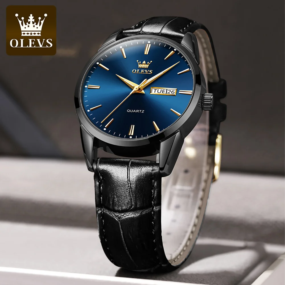 Watch for Men Top Brand Luxury Men Quartz Wristwatches Breathable Leathe... - £27.76 GBP