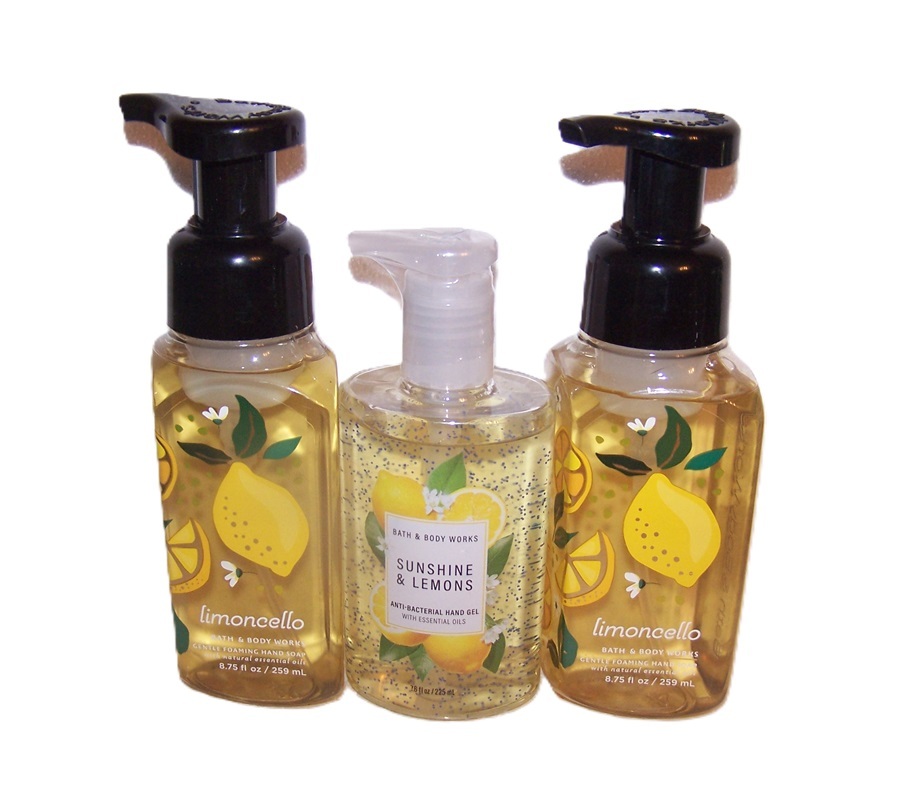 Sunshine Lemons & Limoncello Set Foaming Soap Sanitizer Bath & Body Works