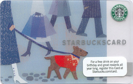 Starbucks 2009 Winter Dog Walking Collectible Gift Card New No Value - $2.99