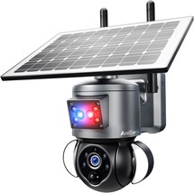 Solar Security Cameras Wireless Outdoor,Remote 2K Wifi 360° View Wireless Solar - £102.25 GBP
