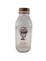 1999 Broguiere&#39;s Dairy Quart 32oz Glass Milk Bottle HAPPY THANKSGIVING - $39.55