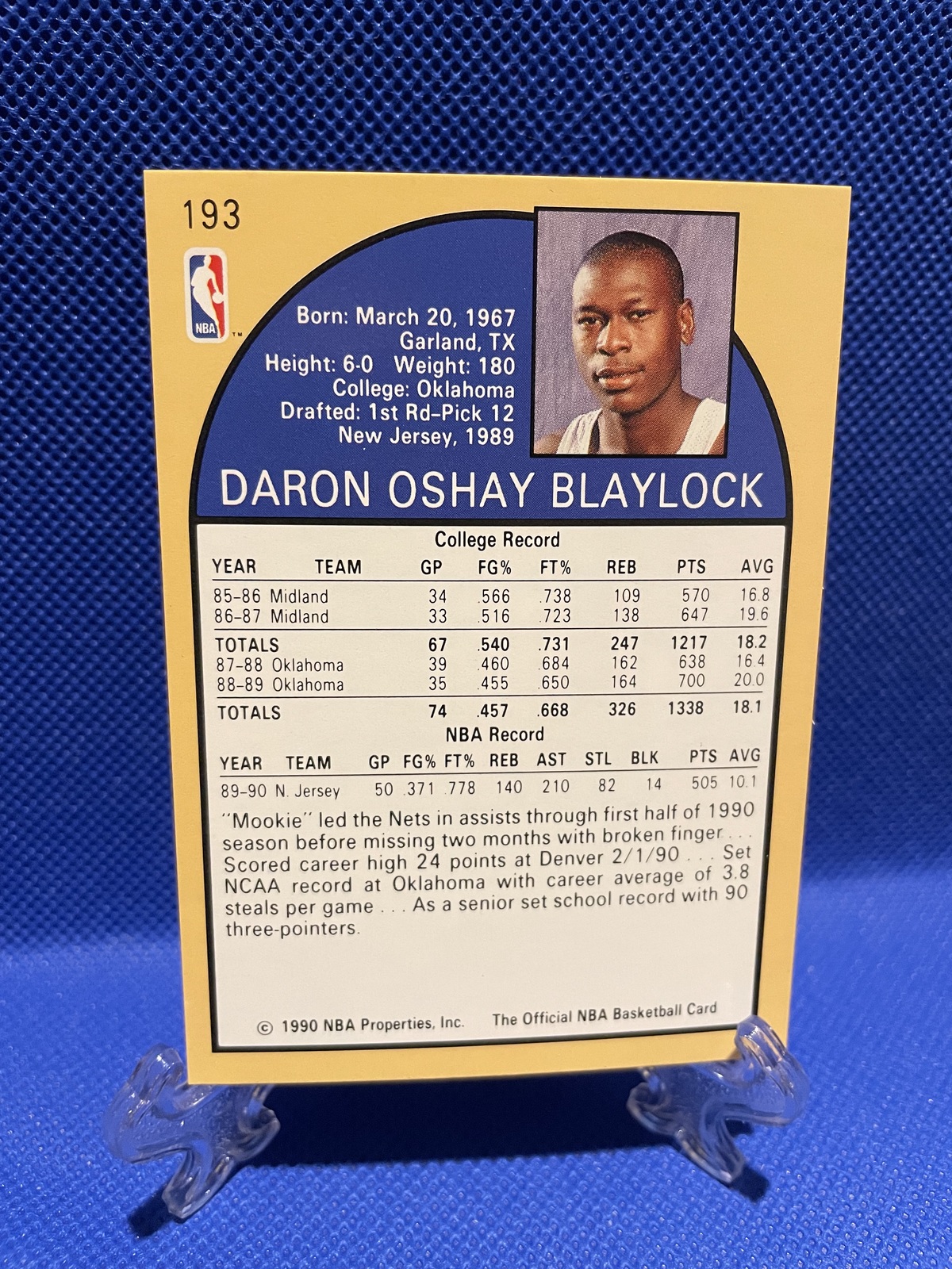 Mookie Blaylock 1990 NBA Hoops Rookie Card 193 - Trading Card Singles