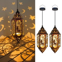 Hanging Solar Fairy Lanterns Outdoor Waterproof, Large Moon Metal Decorative Sol - £61.69 GBP