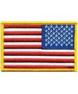 reverse USA Flag Patch embroidered 3 3/8&quot;x2&quot; jacket vest u.s. HEROS PRID... - $307.97 MXN