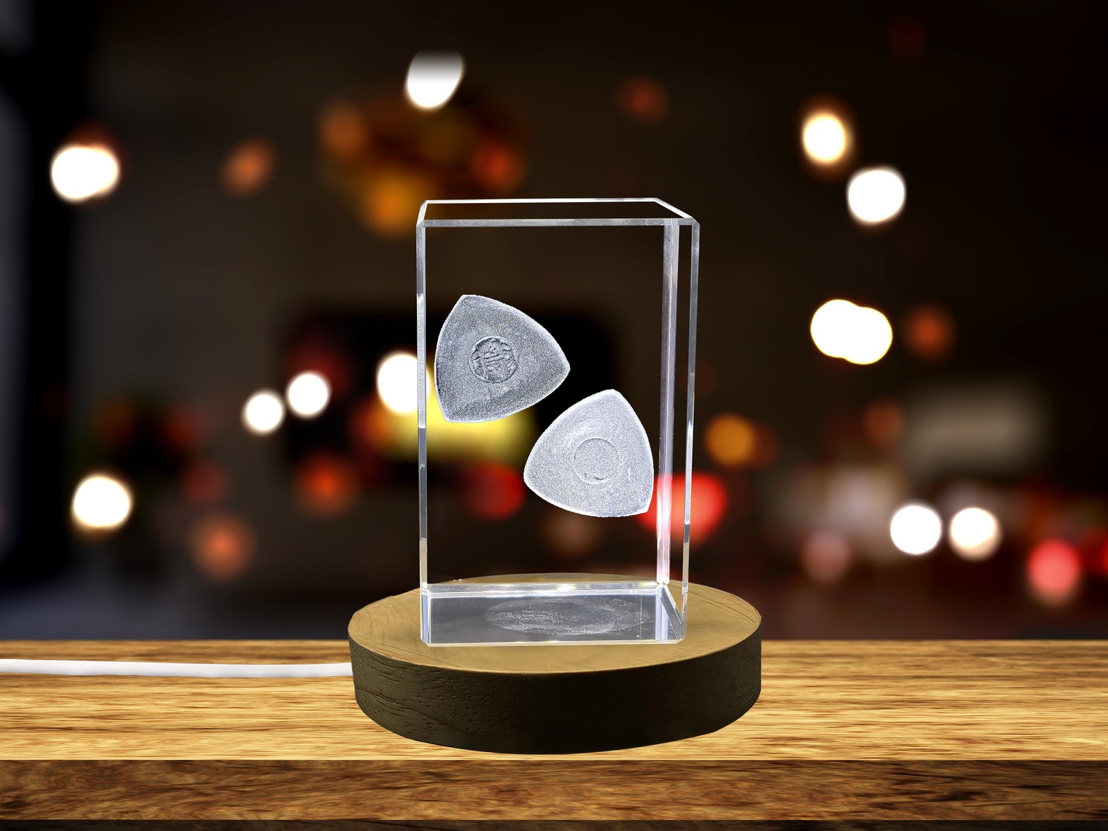 LED Base included | Exquisite 3D Engraved Crystal Replica of Tailor's Chalks