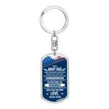 To My Army Dad I Know The Worry Keychain Stainless Steel or 18k Gold Dog Tag Ke - £37.81 GBP+