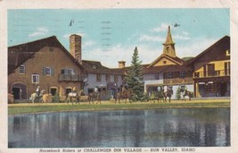 Horseback Riders Challenger Inn Village Sun Valley Idaho ID 1947 Postcard D23 - £2.33 GBP