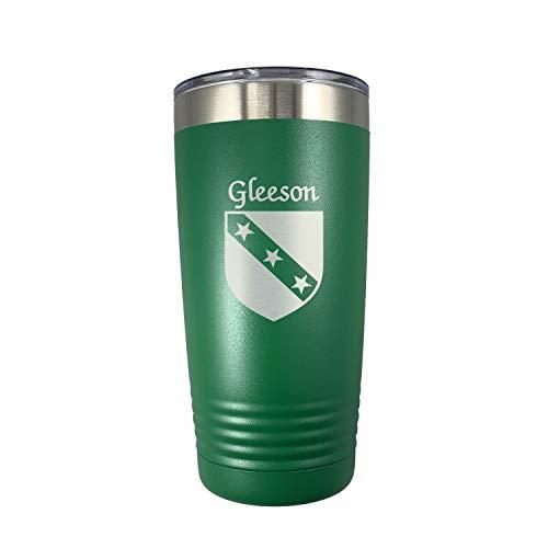 Gleeson Irish Coat of Arms Stainless Steel Green Travel Tumbler - $27.43