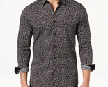 INC Men&#39;s Floral Disty-Print Slim Fit Shirt in Black Combo-Size XS - $14.97