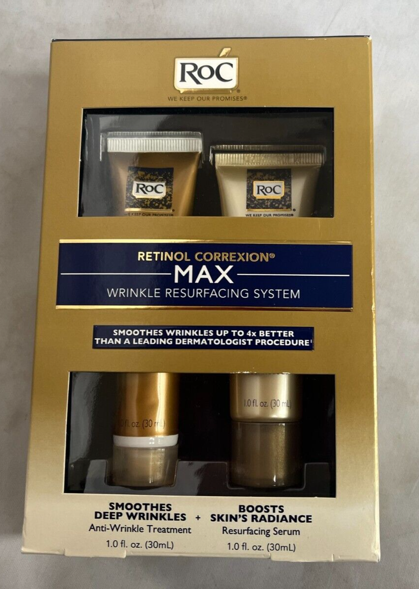 RoC Retinol Correxion Max Wrinkle Resurfacing Anti-Aging Skin Care System NEW - $84.10