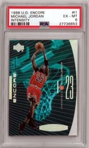 Michael Jordan 1998-99 Upper Deck Encore Intensity Card #11- PSA Graded 6 EX-MT  - £55.11 GBP