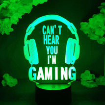 Can&#39;t Hear You I&#39;m Gaming Video Gamer Headset Funny Desk Lamp Kids Birth... - $11.55+