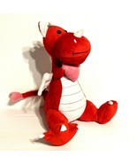 2012 Animal Adventure Red Dragon Plush With Pink Heart Valentines 12”  - £9.17 GBP