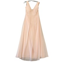 Bill Levkoff Women Dress Size 12 Pink Maxi Formal Gown Preppy Pleats Sleeveless - £24.07 GBP