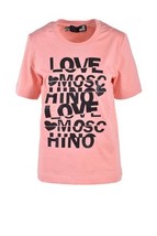 Love Moschino Women T-Shirt Pink Designer Logo Fashion Top 2025 Collection - $112.58 CAD