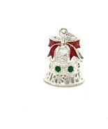 Vintage Sterling Signed Jezlaine Holiday Merry Christmas Bell Charm Orna... - $723.77 MXN
