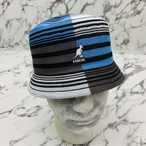 Kangol Digital Stripes Bin Gray | Blue | White | Black Bucket Hat - £79.57 GBP