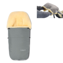 Sheepskin Stroller Footmuff Baby from Birth and/or Handwarmer Silver Gre... - $1,853.91 MXN+