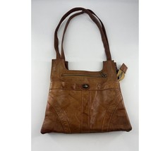 Vintage Beau Swan Spain Brown Leather Purse Shoulder Bag Zipper Multiple... - $287.30 MXN