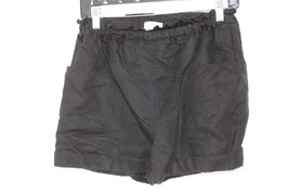 Wilfred Aritzia S Harulia Black Lyocell Linen Paperbag Pull-On Shorts Pockets - £18.20 GBP