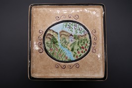 Kathy Hatch Asian Ceramic Stand Oriental Garden Collection Beautiful Scene - $24.99