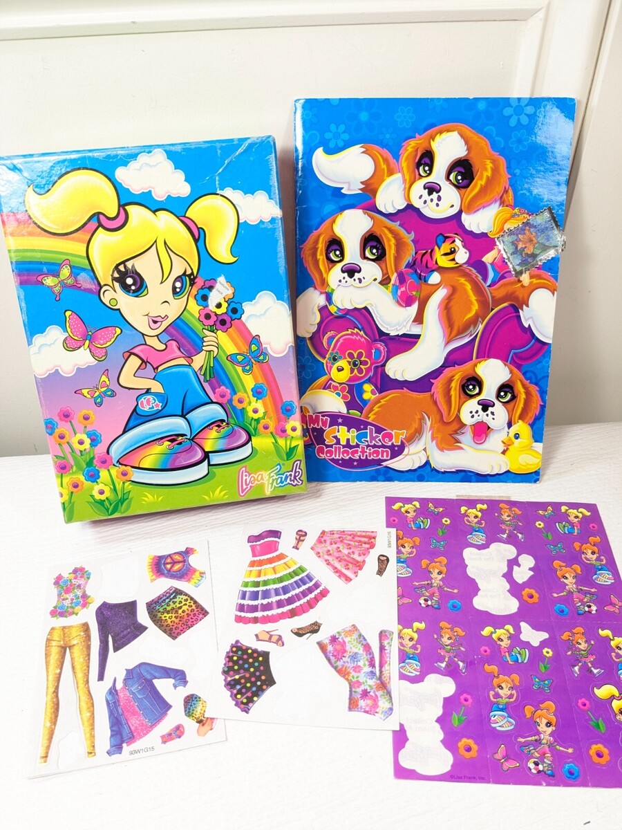 Vintage Lisa Frank Milleny M Storage Box girl 2000 Saint Bernard sticker... - $41.00