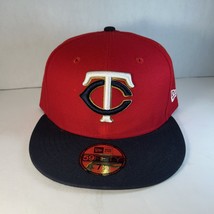 Minnestoa Twins Fitted New Era 59Fifty Size 7-1/2 Red and Black TC Logo - $24.18