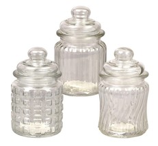 Set Of 3 Glass Candy Jars with Tight-Sealing Lid   5 in. - £14.93 GBP