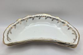 1926 Homer Laughlin Hudson Bone Dishes Pair Gold Trim Crescent Dishes An... - $22.42
