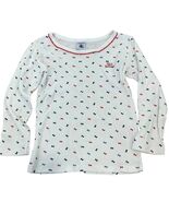 Petit Bateau Girls Long-Sleeve Printed Shirt 4Y/104CM Cotton White With ... - $21.40 CAD