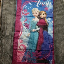 DISNEY FROZEN ELSA &amp; ANNA SLEEPING BAG BRIGHTLY COLORED 28” X 56” SUPER ... - $22.90